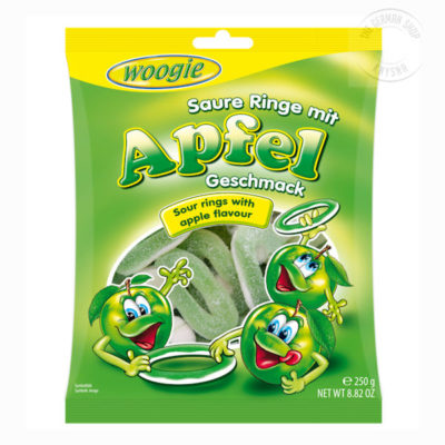 Woogie Sour Apple Rings 250g