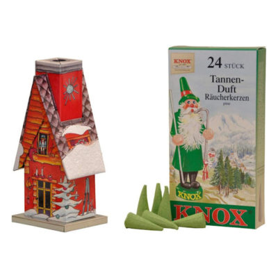 Räucherhaus / Incense House Gift Set "Lichter Hutte" mit Räucherkerzen 24stk
