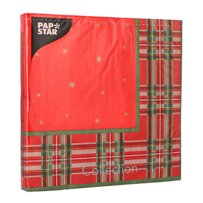Serviettes "Tartan" 20 x 3ply 40x40cm