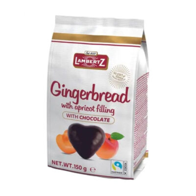 Lambertz Lebkuchen Hearts with Apricot filling/Dark Chocolate 150g