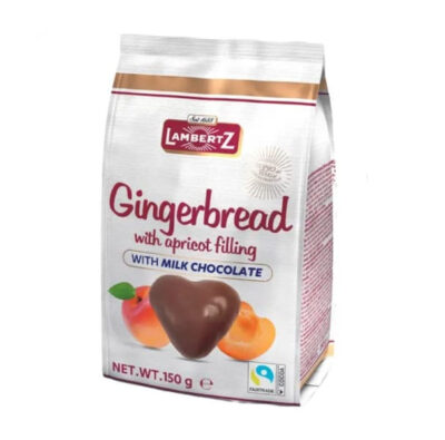 Lambertz Lebkuchen Hearts with Apricot filling/Milk Chocolate 150g