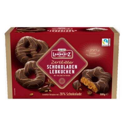 x Lambertz Lebkuchen Hearts/Stars/ Pretzels Dark Chocolate 500g ETA 19.10.2026