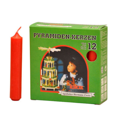 Knox Pyramid Candles 17x100mm Red 12pc