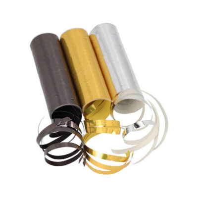 3 Deco Streamers 4 m black/gold/silver "Metallic"