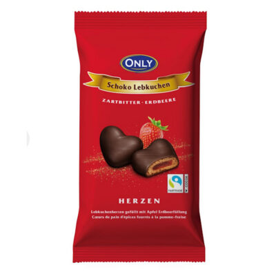 x Lebkuchen Hearts with Strawberry filling/Dark Chocolate 150g ETA 21.10.2026